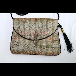 Gold Asian Style Gold Brocade Envelope Mini Purse